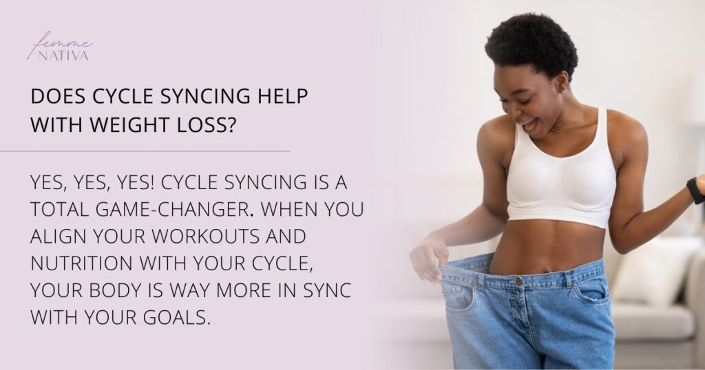 banner for cycle syncing and weight loss
