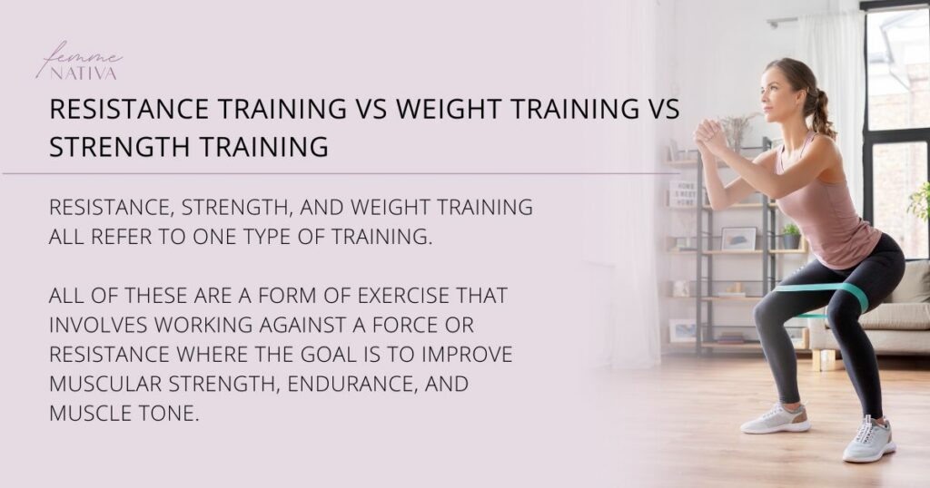 resistance training vs strength training vs weight lifting